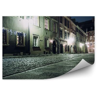 Fototapet vintage Strada Veche Noaptea Varșoviei