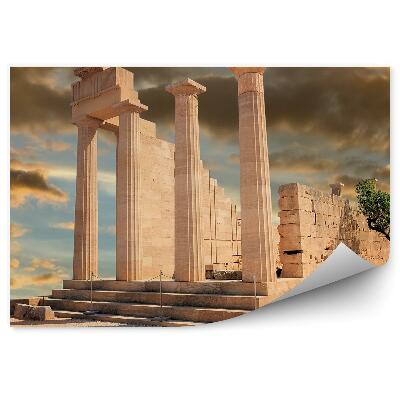 Fototapet pentru perete Coloană de ruine antice cu cer acoperit de nori
