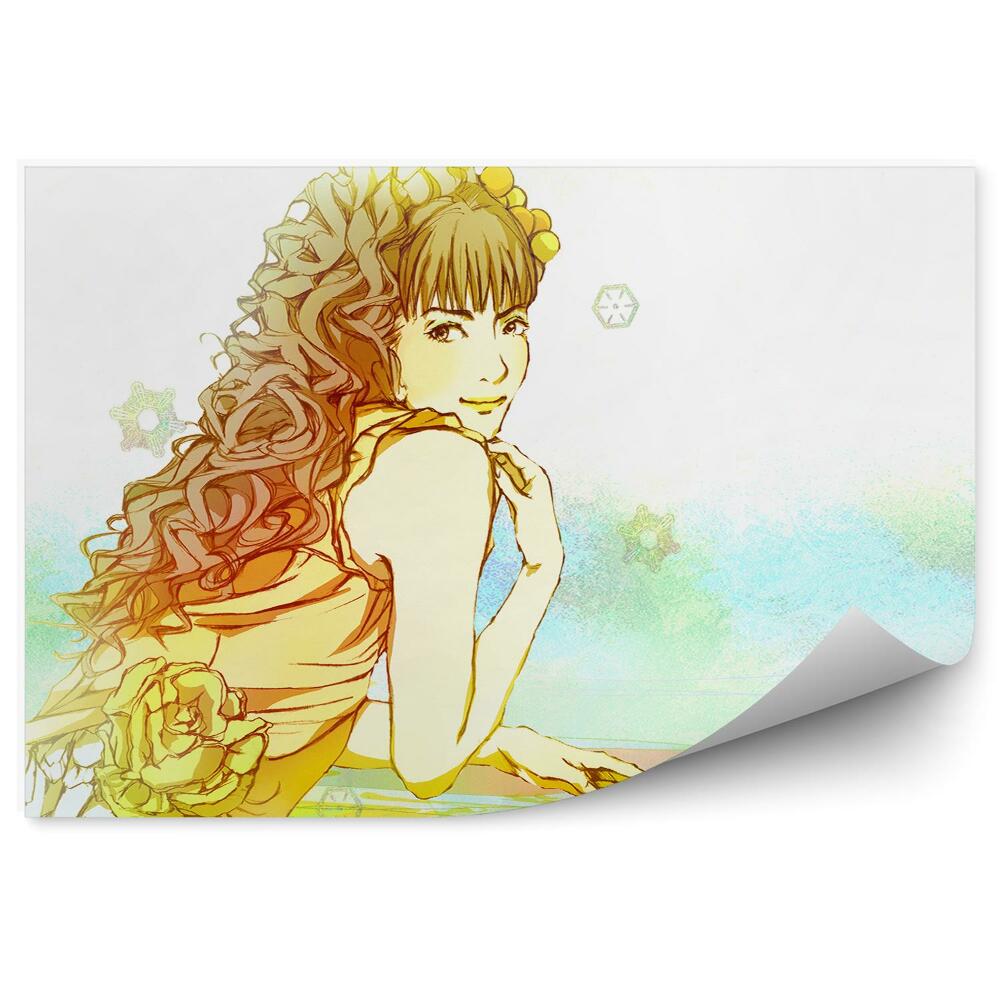 Decor fototapet Fată Drăguță Cu Fulgi De Zăpadă