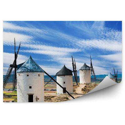 Fototapet Câmp mori de vânt peisaj peisaj cer albastru