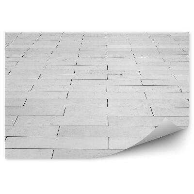 Fototapet vintage Perspectiva Podelei Din Cărămidă Albă