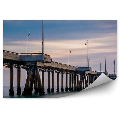 Fototapet perete Veneția digul lanterne albastru