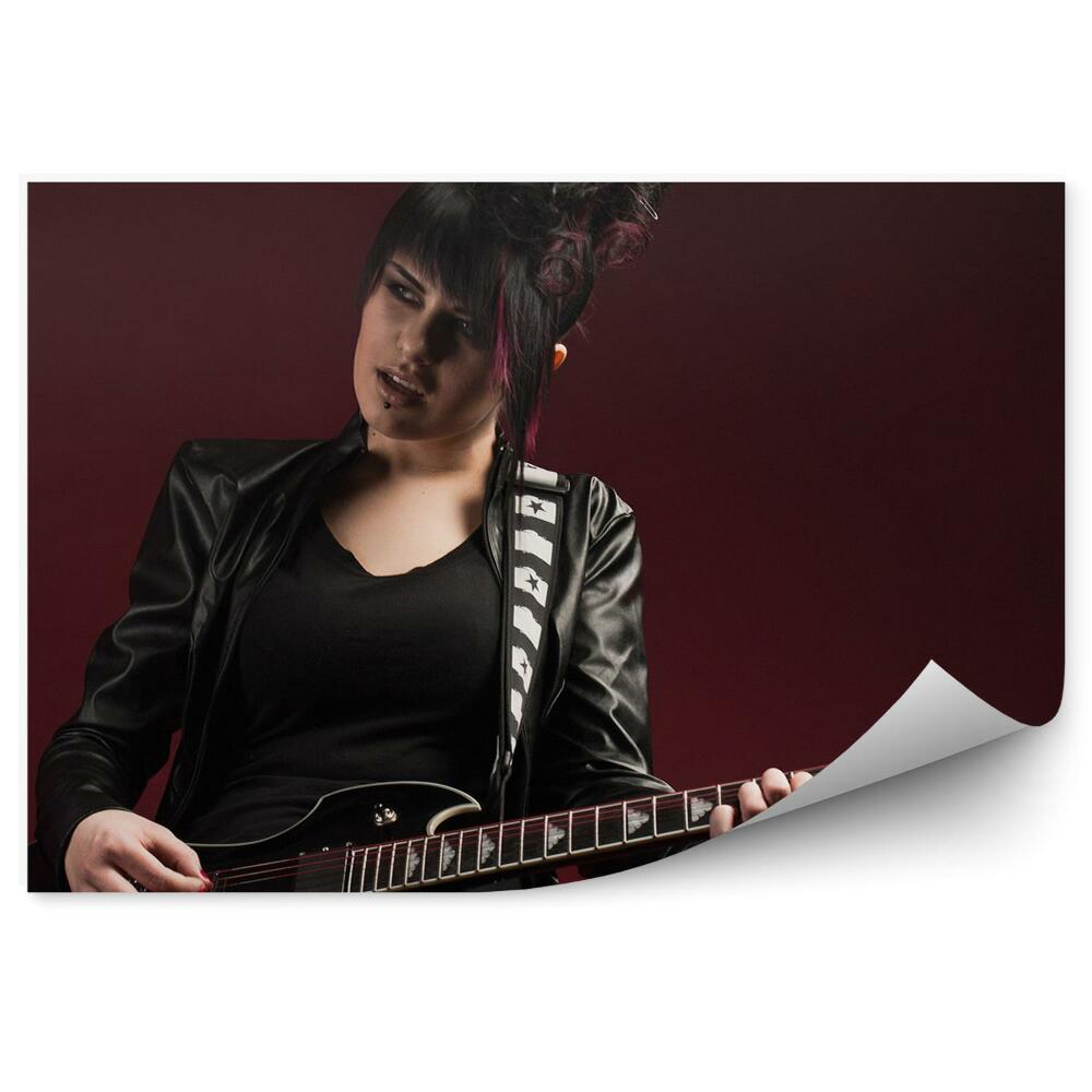 Fototapet perete Coafura De Fată Alternativă Rock Fundal Visiniu