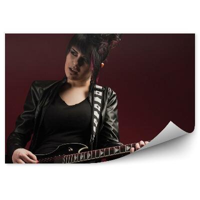 Fototapet perete Coafura De Fată Alternativă Rock Fundal Visiniu