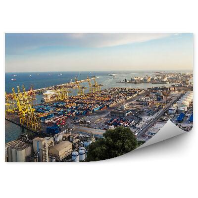 Fototapet Port Barcelona Industria Ocean Cer Nori Copaci Plante Spania