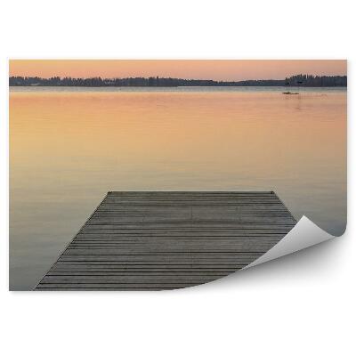 Fototapet Debarcader Din Lemn Munții Lacului Scandinavia