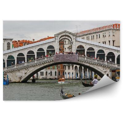 Fototapet Podul Rialto Grand Canal Clădiri Gondole Oameni Veneția