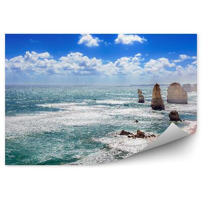 Fototapet vintage Doisprezece Apostoli Plaja Oceanului Australia Valuri Cer Nori