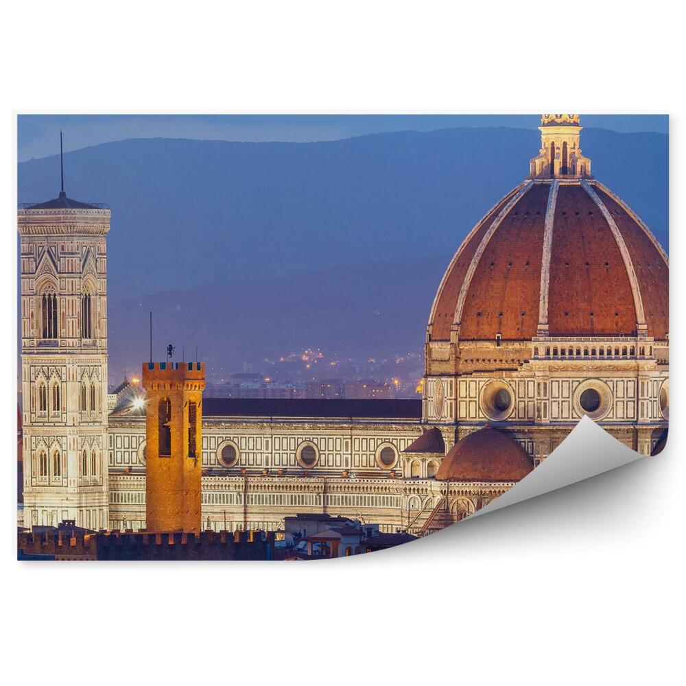 Fototapet pentru perete Catedrala Santa Maria Del Fiore Clădiri Piața Michelangelo Florența Noapte