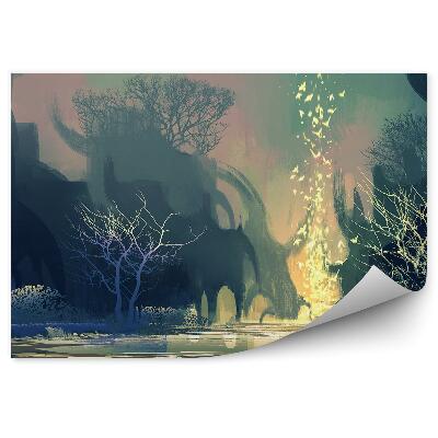 Fototapet pentru perete Imaginea Păsărilor Din Lacul Copaci