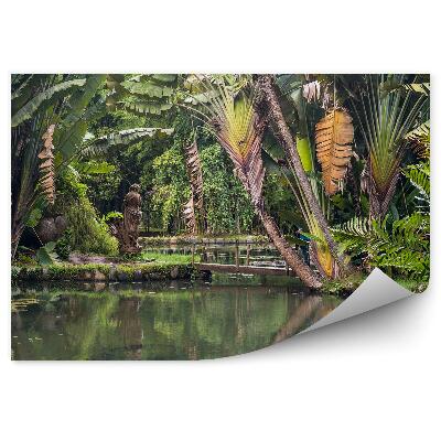 Fototapet vintage Grădina Botanică Brazilia Sculptură Frunze Mari Apă