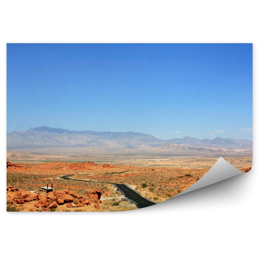Decor fototapet Nevada drumul gol șosea stânci