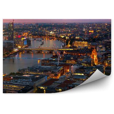 Fototapet Londra Apus De Soare Lumini Colorate Clădiri Orizontul Orașului Apus De Soare