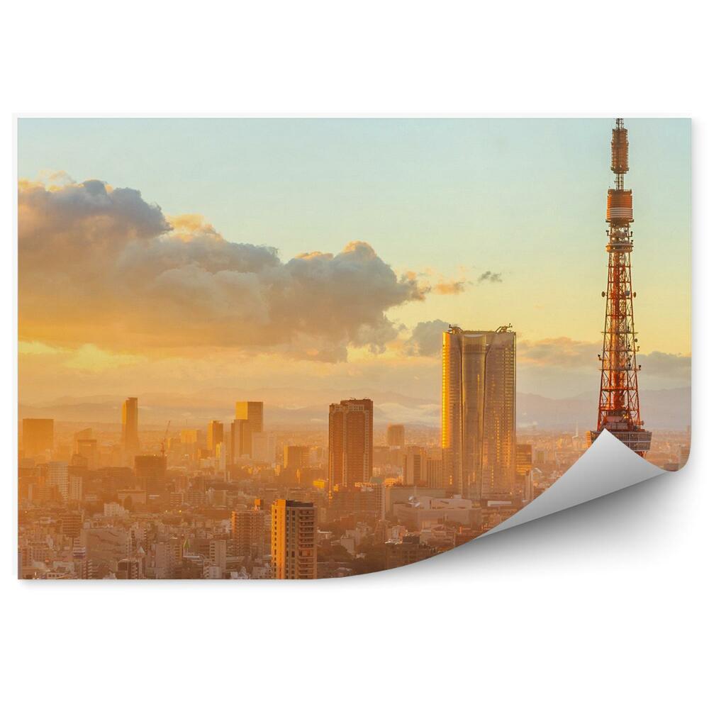 Fototapet vintage Vedere panoramică asupra clădirilor orașului Osaka