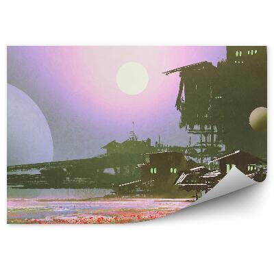 Decor fototapet Fabrici Industrie Domenii Flori Luna Sci-Fi