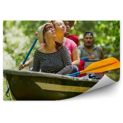 Decor fototapet Barcă Turişti Jungla Amazonia