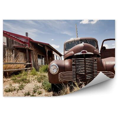 Fototapet Construcție mașină veche natură nisip