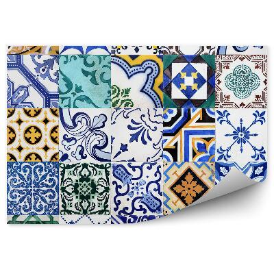 Fototapet pentru perete Colaj De Plăci De Mozaic Cu Modele Vintage Colorate