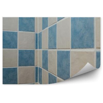 Decor fototapet Gresie Baie Perspectiva Model Alb Albastru