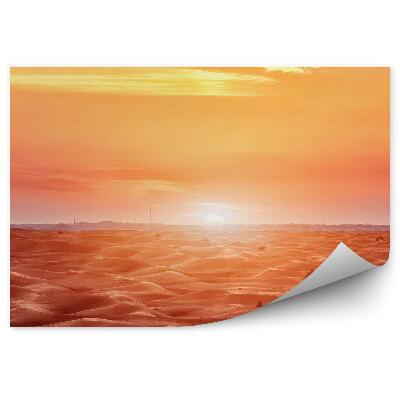 Fototapet vintage Apus De Soare Deșert Cer Roșu