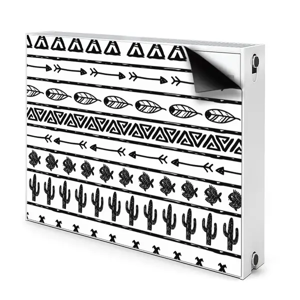 Aimant décoratif pour radiateur Boho Alb-Negru