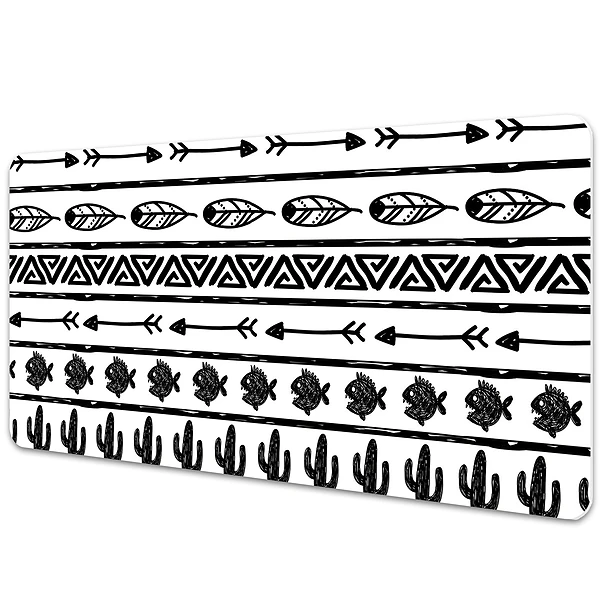 Mapa protectie birou Model boho geometric alb-negru