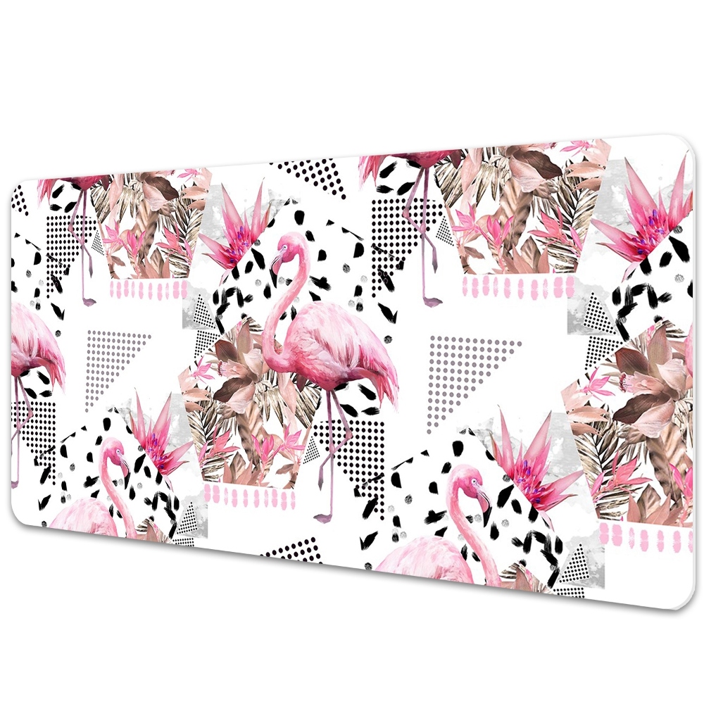 Mapa pentru birou Flamingo pe un fundal geometric