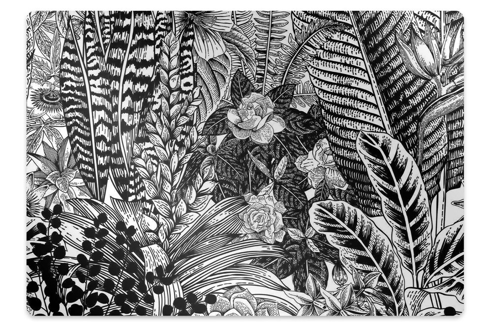 Covoras protectie pardoseala Frunze albe și negre