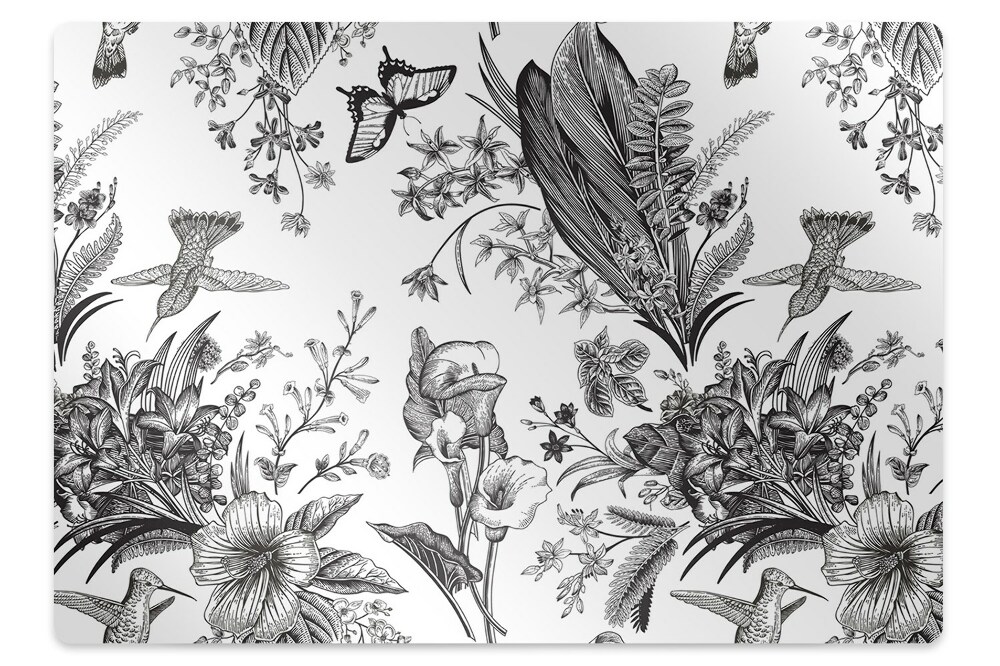 Covoras pentru protectie podea Grădină în negru