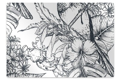 Protectie podea scaun birou Motiv de pasăre desenat