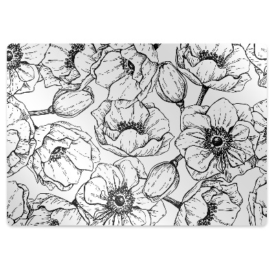 Protectie podea scaun birou Model floral