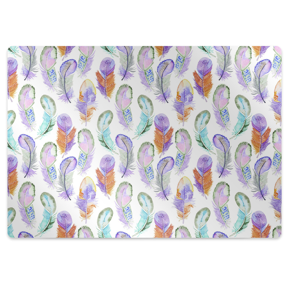 Protectie podea birou Pene de pasăre colorate