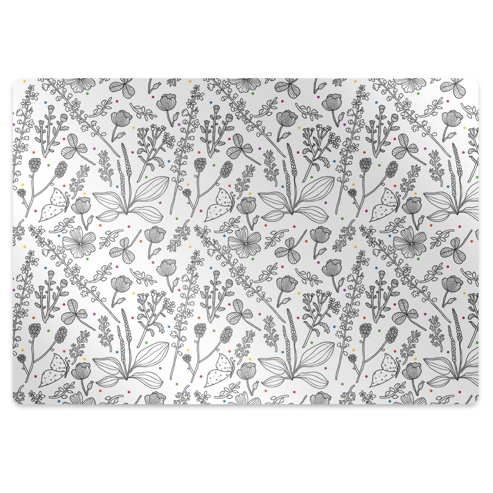 Protectie podea scaun birou Flori și puncte