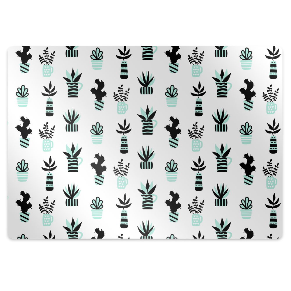 Covoras protectie pardoseala Flori pe fundal negru