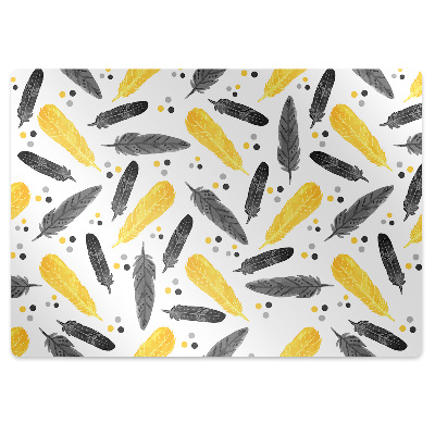 Protectie podea scaun birou Pene negre și aurii