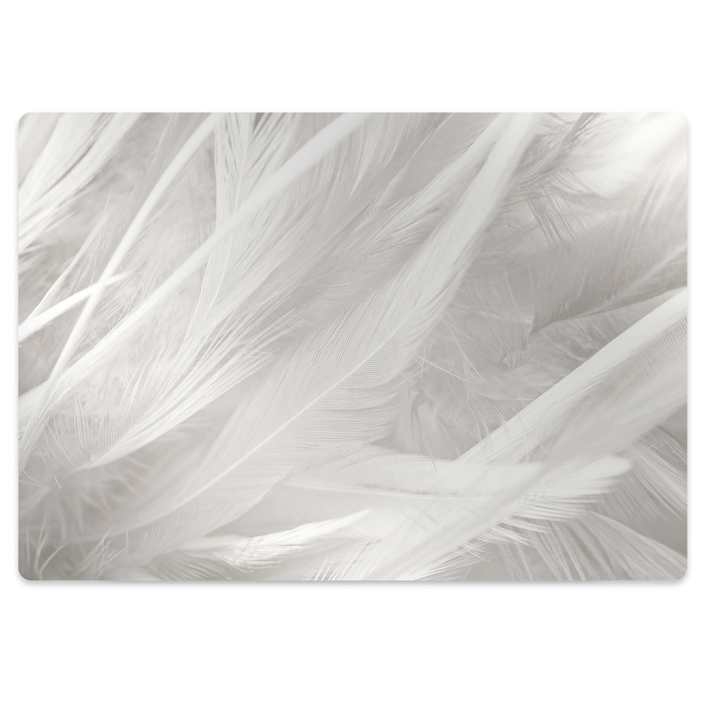 Protectie podea birou Pene albe elegante