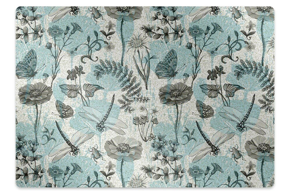 Protectie podea scaun Flori și libelule