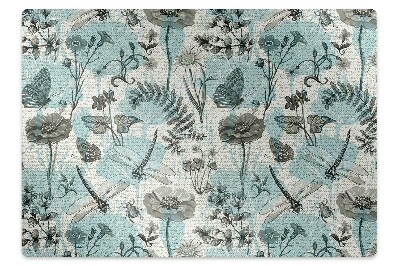 Protectie podea scaun Flori și libelule