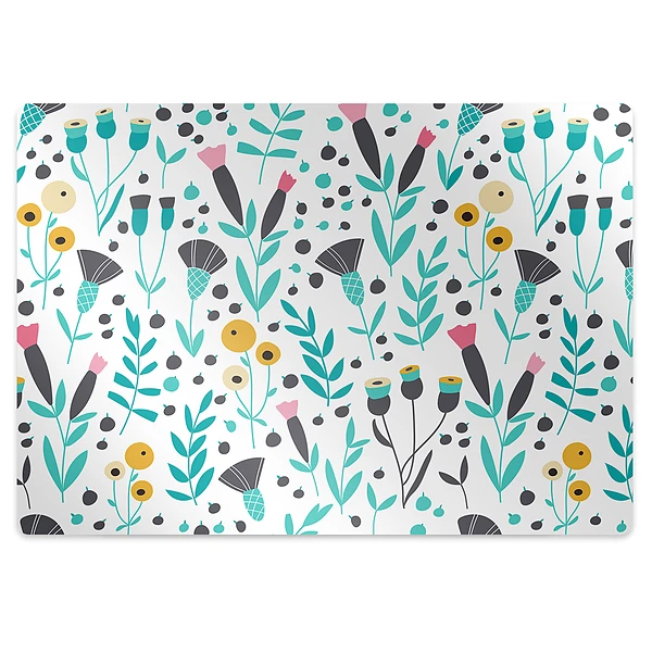 Covoras pentru protectie podea flori scandinave