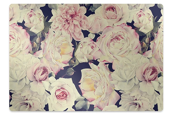 Covoras protectie pardoseala Flori de trandafir alb