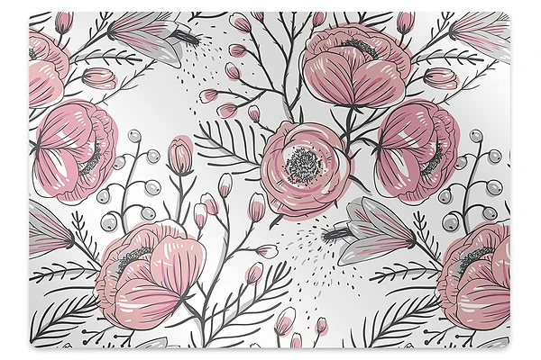 Protectie podea birou Arta flori de trandafir pastel