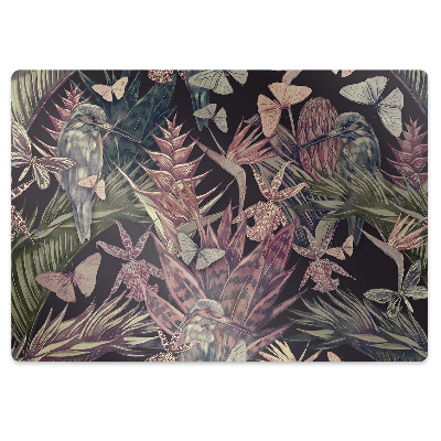 Covoras pentru protectie podea Vegetație pe fond negru