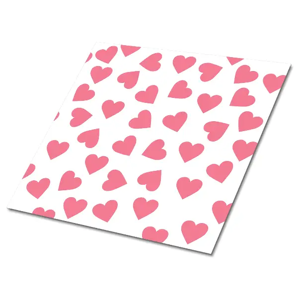 Panouri de vinil pvc Inimi roz pe fundal alb