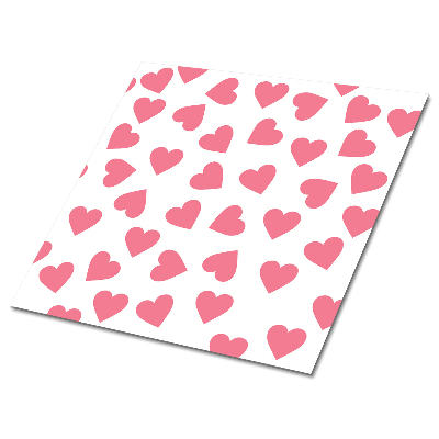 Panouri de vinil pvc Inimi roz pe fundal alb