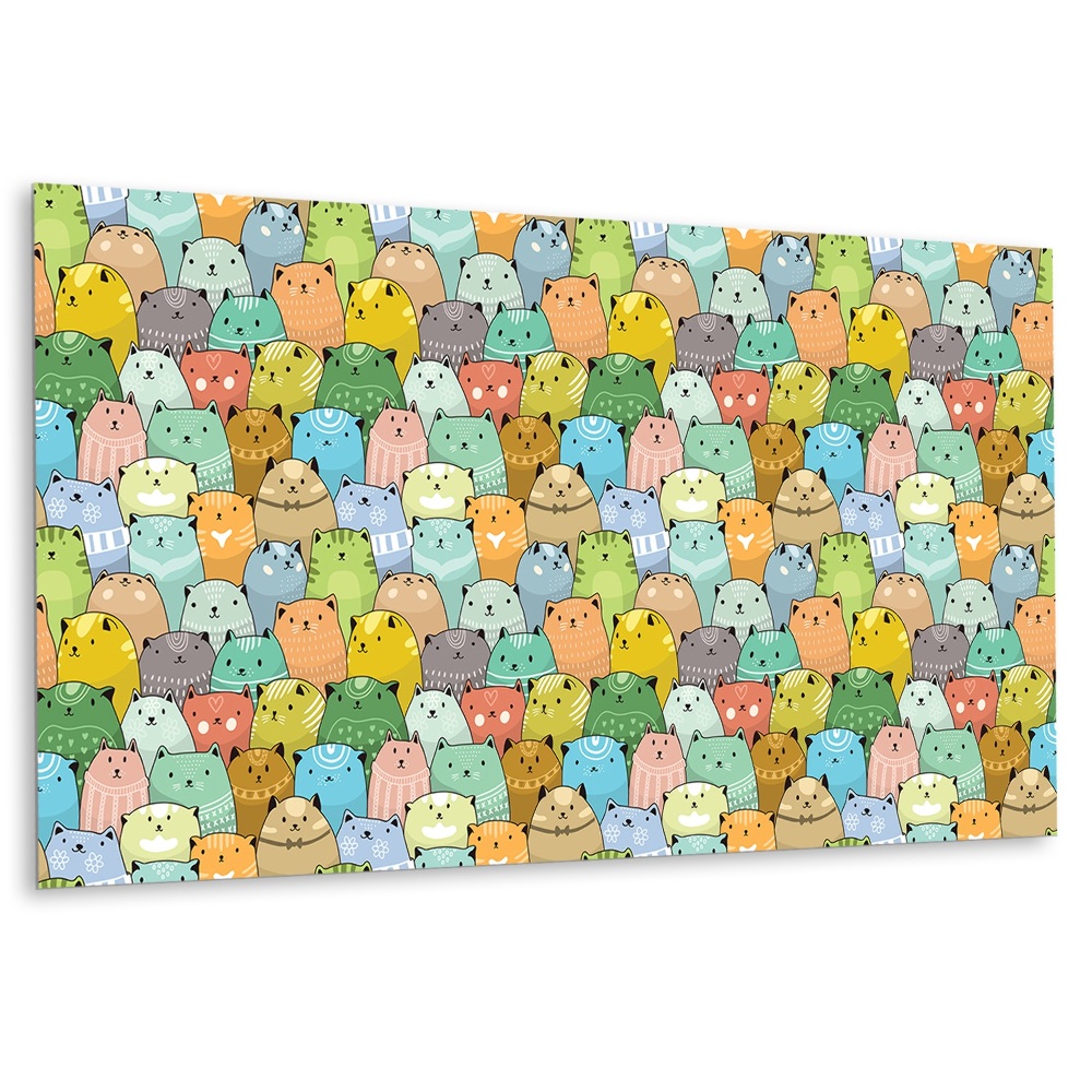 Panou de perete cu pisici colorate