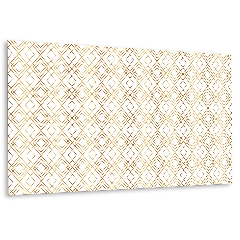 Panou decorativ perete cu linii decorative aurii