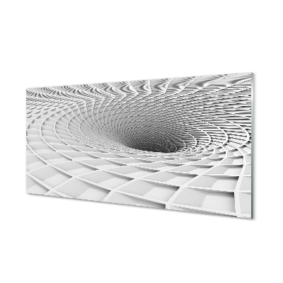 Tablou sticlă Pâlnie Geometrică 3D Albă