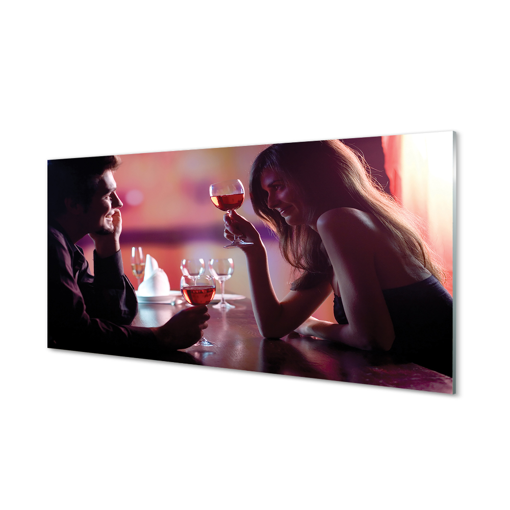 Tablou pe sticlă Câteva Pahare De Băut La Masă