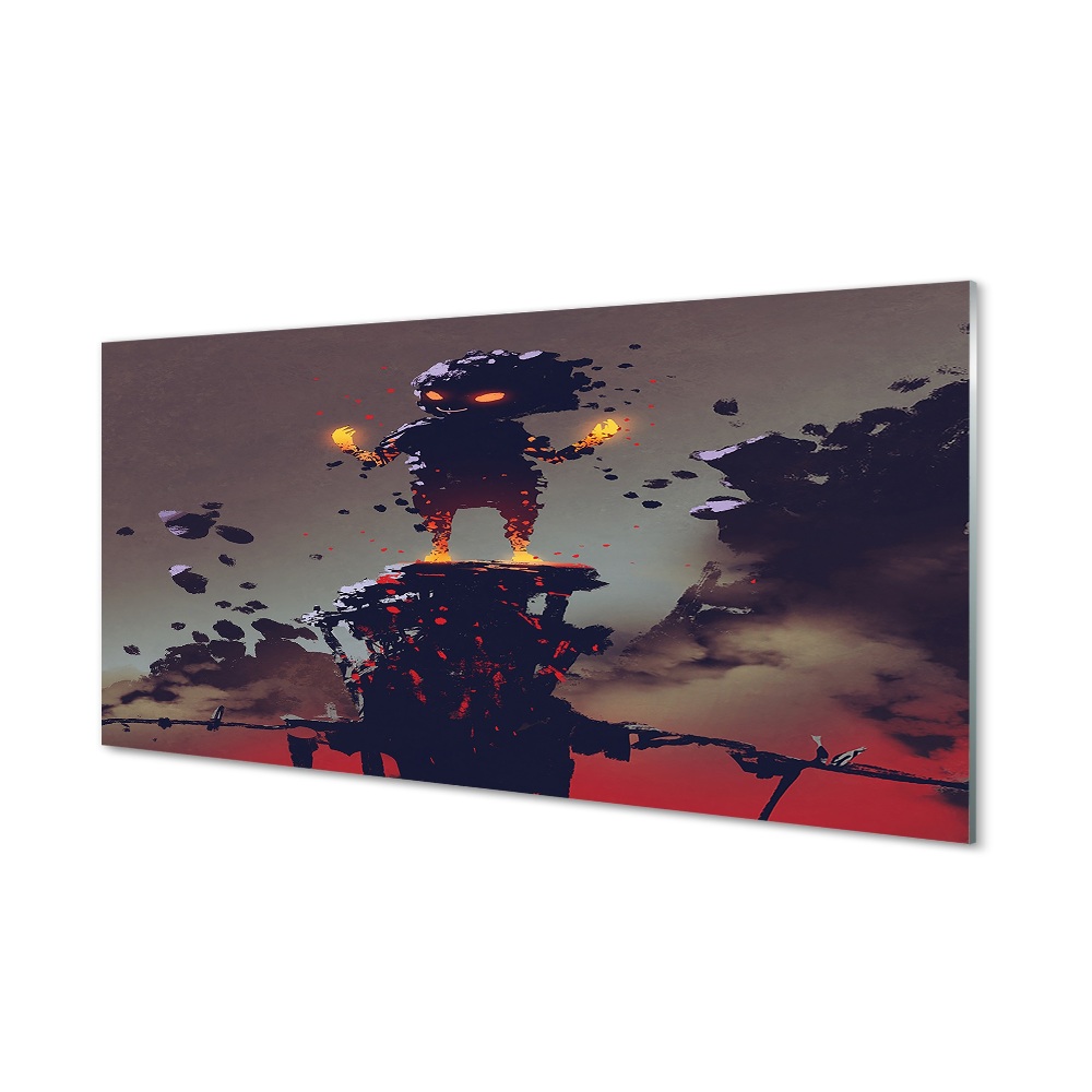 Tablou sticlă Figura Pietre De Foc De Fum