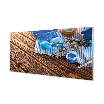 Tablou din sticlă Baza De Vopsea Albastru Ou